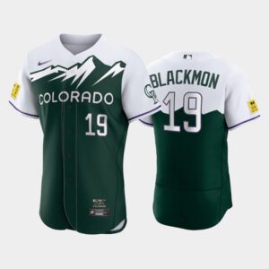 Men's Colorado Rockies #19 Charlie Blackmon 2022 City Connect Green Jersey