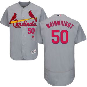 St. Louis Cardinals #50 Adam Wainwright Grey Flexbase Collection Stitched Jersey