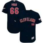 Men's Cleveland Indians #66 Yasiel Puig Navy Alternate 2019 All-Star Game Patch Flex Base Team Jersey