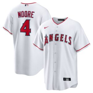 Los Angeles Angels Christian Moore #4 White Home Replica Jersey
