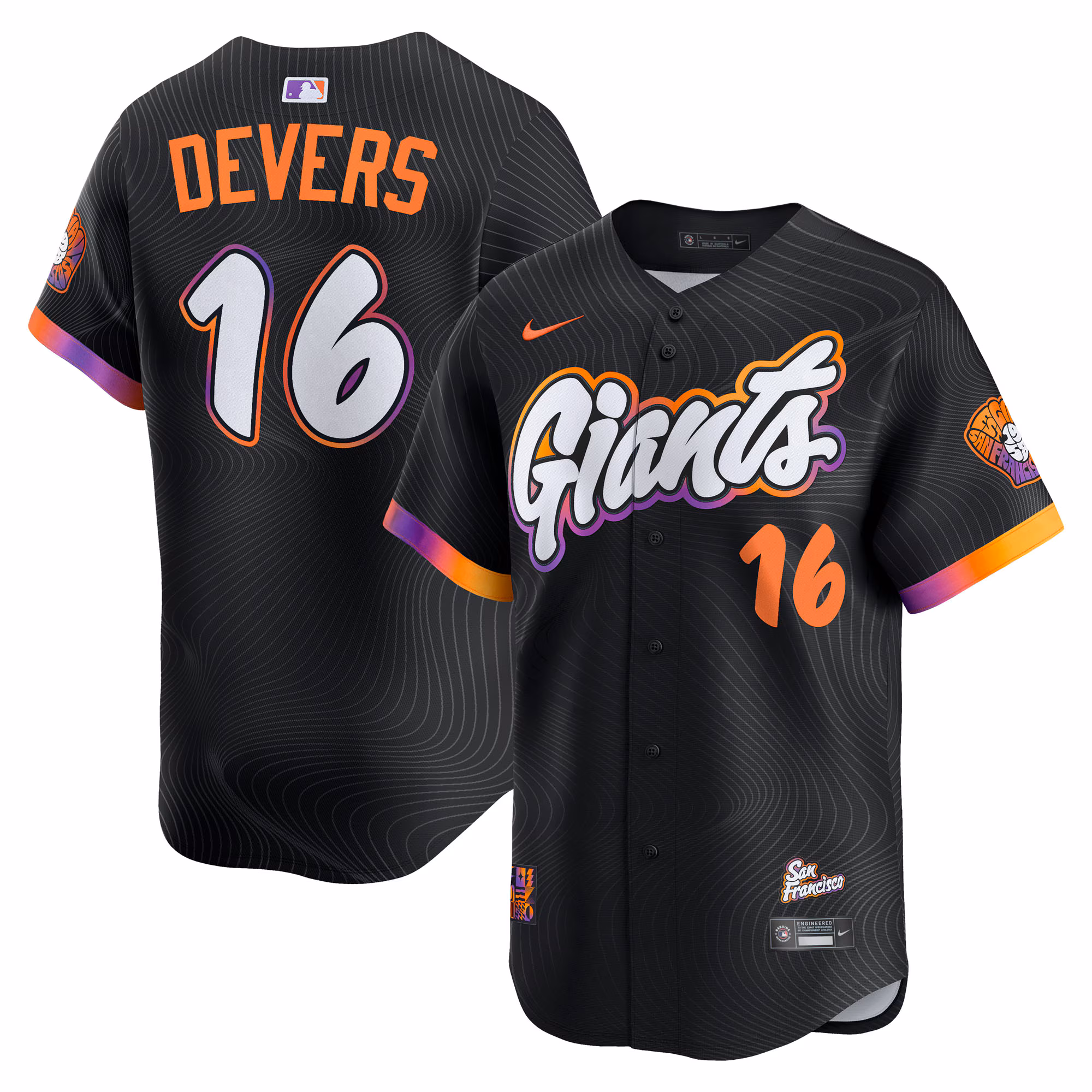 Men's San Francisco Giants Rafael Devers #16 Black City Connect Limited Player Jersey