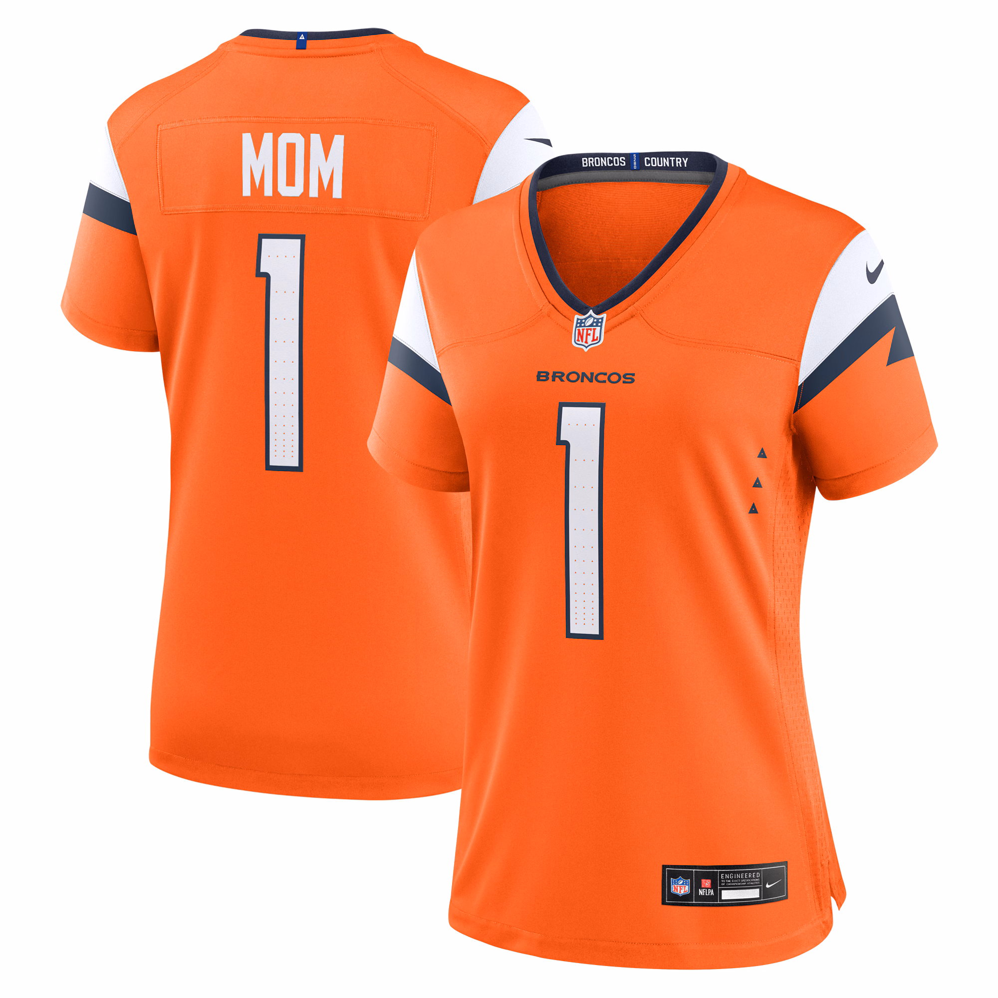 Denver Broncos Women's #1 Mom Game Jersey - Orange