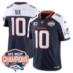 Bo Nix #10 Denver Broncos DEN AFC West Champions Patch Vapor Limited Jersey V2 - All Stitched