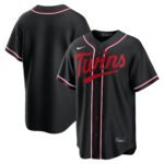 Team Minnesota Twins Fashion Replica Black Out Jersey