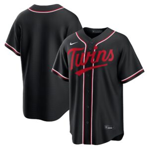 Team Minnesota Twins Fashion Replica Black Out Jersey