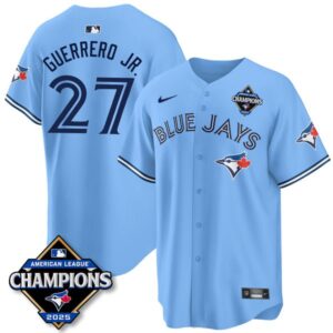 Vladimir Guerrero Jr. #27 Toronto Blue Jays 2025 American League Champions Jersey Light Blue