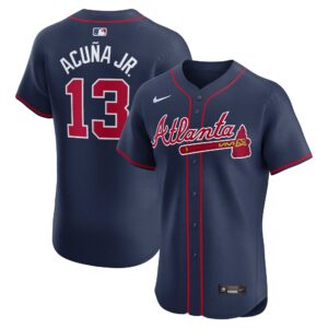Atlanta Braves Ronald Acuña Jr. #13 Navy Alternate Elite Player Jersey
