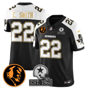 Emmitt Smith # 22 Dallas Cowboys Vapor Limited Gold Jersey - John Madden Patch - All Stitched