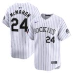 Men's Colorado Rockies Ryan McMahon  White 2024 World Tour Mexico City Series Home Limited Player Jersey