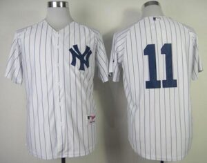 New York Yankees #11 Brett Gardner White Stitched Jersey