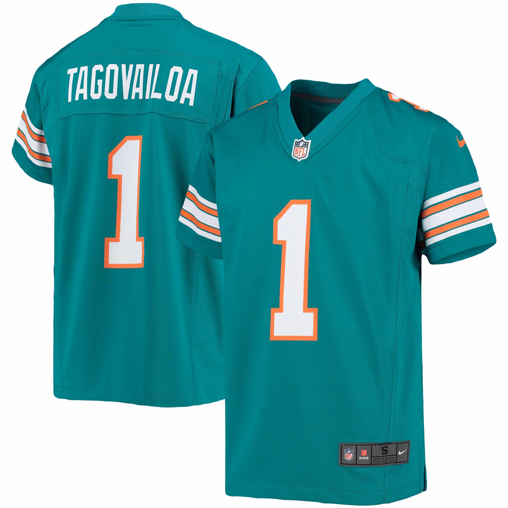 Tua Tagovailoa Miami Dolphins Youth Game Jersey - Aqua