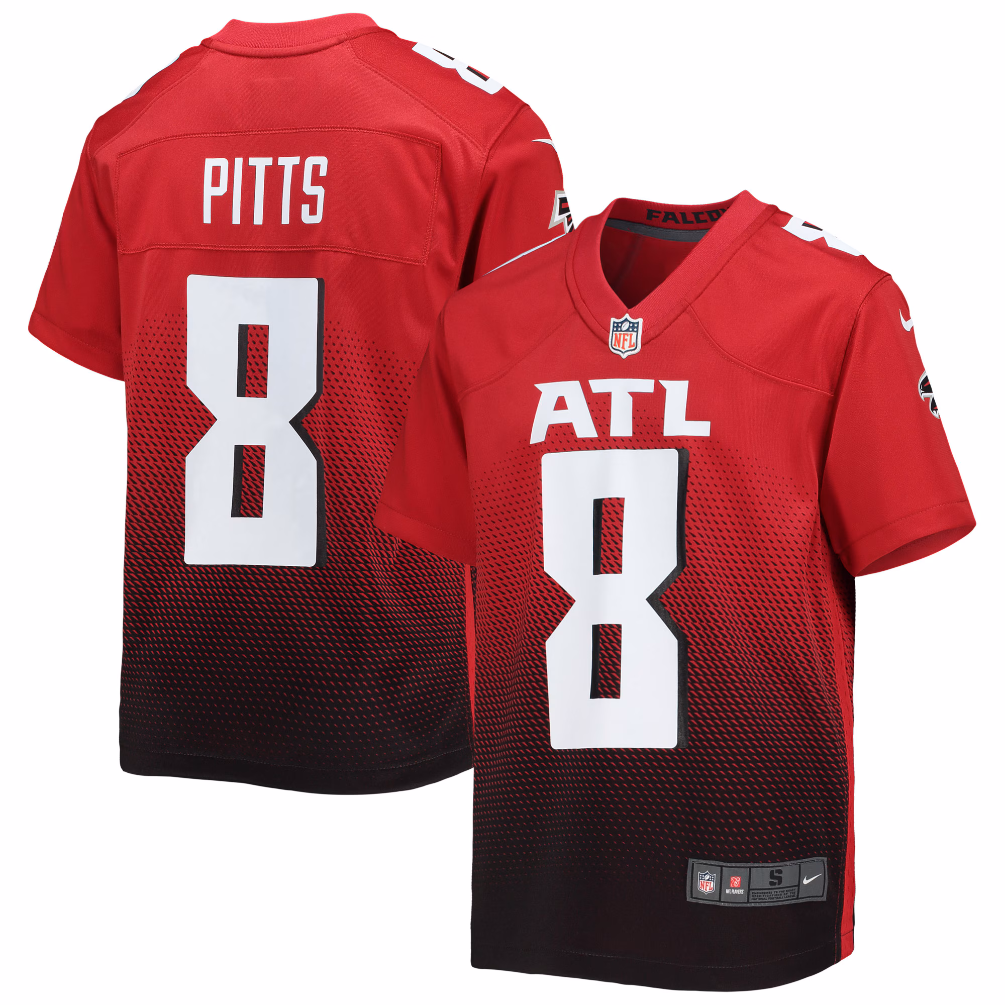 Youth Atlanta Falcons Kyle Pitts Sr. #8 Red Game Jersey