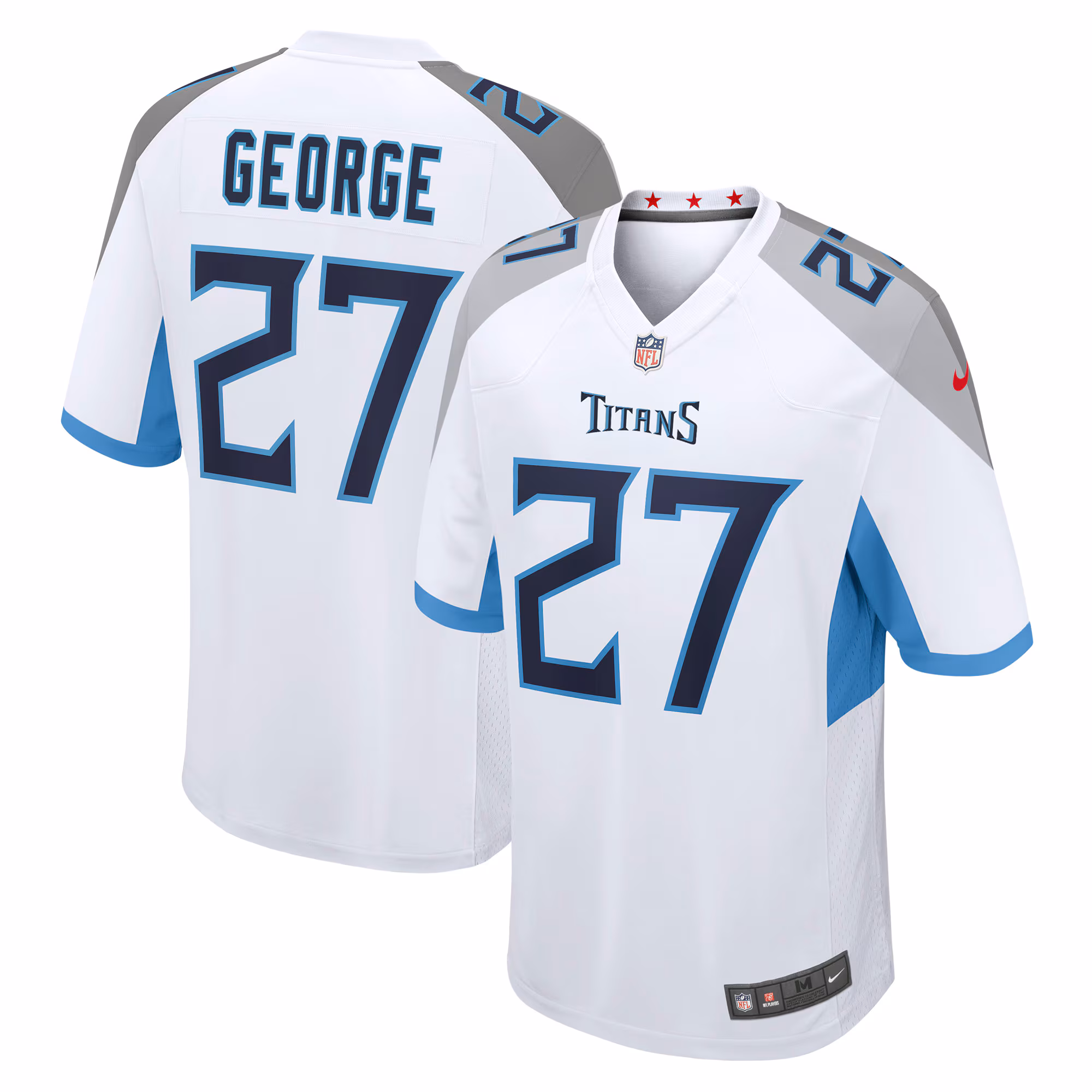 Eddie George #27 Tennessee TitansWhite Retired Player Game Jersey