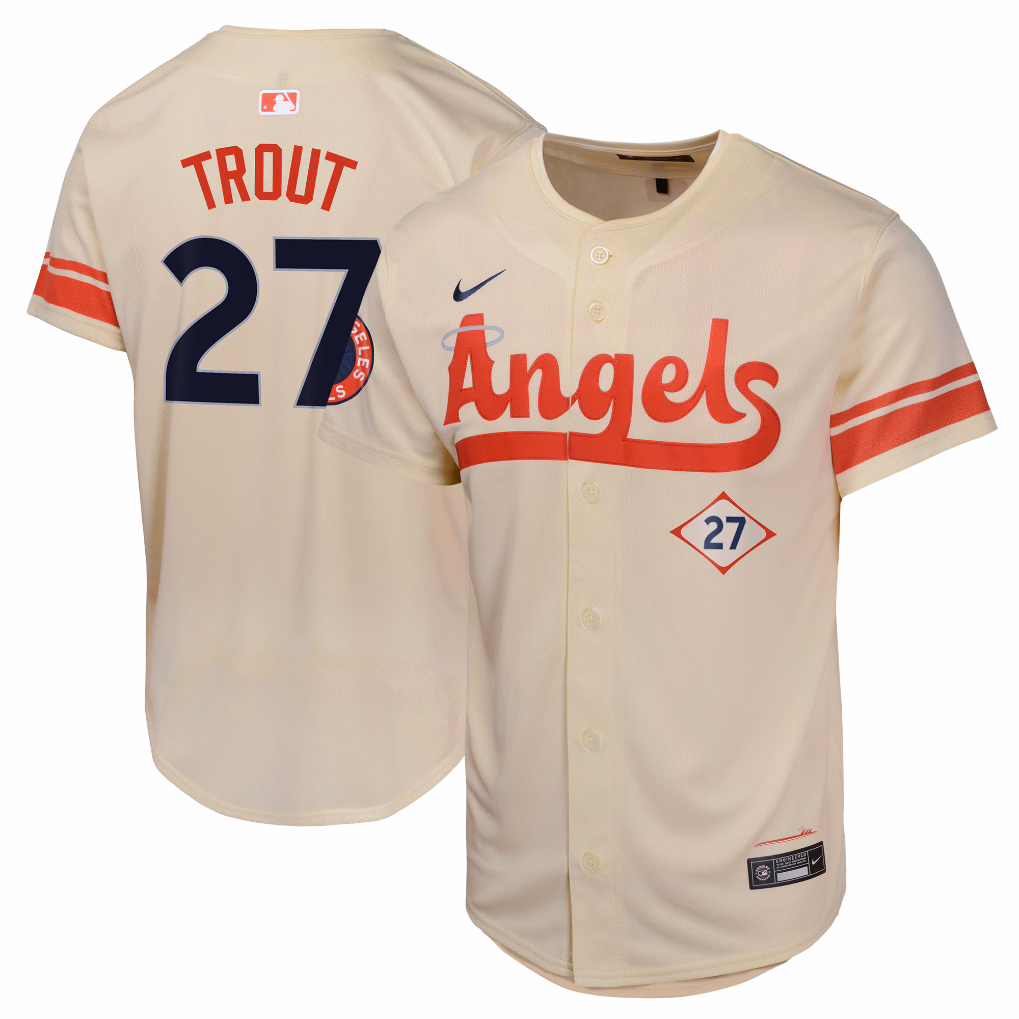 Youth Los Angeles Angels Mike Trout #27 Cream City Connect Limited Player Jersey