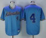 Mitchell And Ness Milwaukee Brewers #4 Paul Molitor Stitched Blue Throwback Jersey