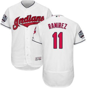 Cleveland Indians #11 Jose Ramirez White Flexbase Collection 2016 World Series Bound Stitched Jersey