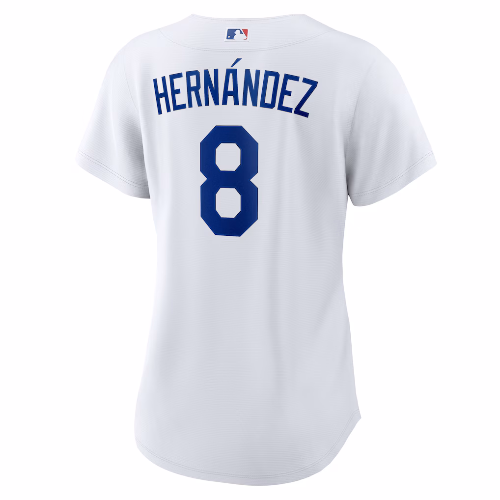 Enrique Hernández #8 Los Angeles Dodgers Women's Home Replica Jersey - White - Image 3