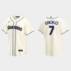 Men's Seattle Mariners #7 Marco Gonzales Alternate Cream Jersey