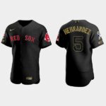 Men's Boston Red Sox #5 Enrique Hernandez 2021 Salute to Service Flex Base Jersey - All Black
