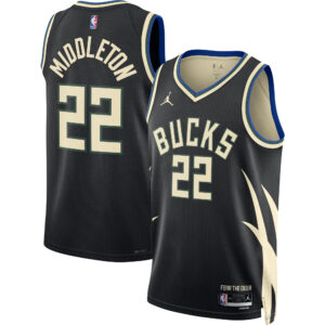 Khris Middleton 2022/23 Milwaukee Bucks  Unisex Swingman Jersey - Statement Edition - Black