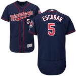 Minnesota Twins #5 Eduardo Escobar Navy Blue Flexbase Collection Stitched Jersey