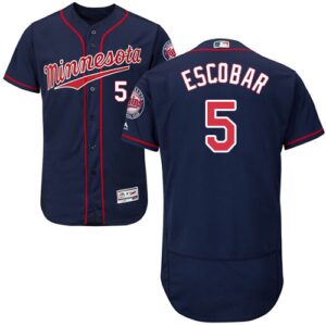 Minnesota Twins #5 Eduardo Escobar Navy Blue Flexbase Collection Stitched Jersey