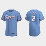 Men's Texas Rangers #2 Marcus Semien Light Blue Alternate Flex Base Jersey