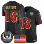 Joe Montana #16 San Francisco 49ers United States 250th Anniversary Patch Vapor Limited Jersey - All Stitched