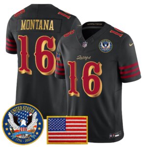Joe Montana #16 San Francisco 49ers United States 250th Anniversary Patch Vapor Limited Jersey - All Stitched