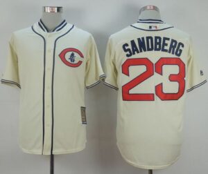 Chicago Cubs #23 Ryne Sandberg Cream 1929 Turn Back The Clock Stitched Jersey