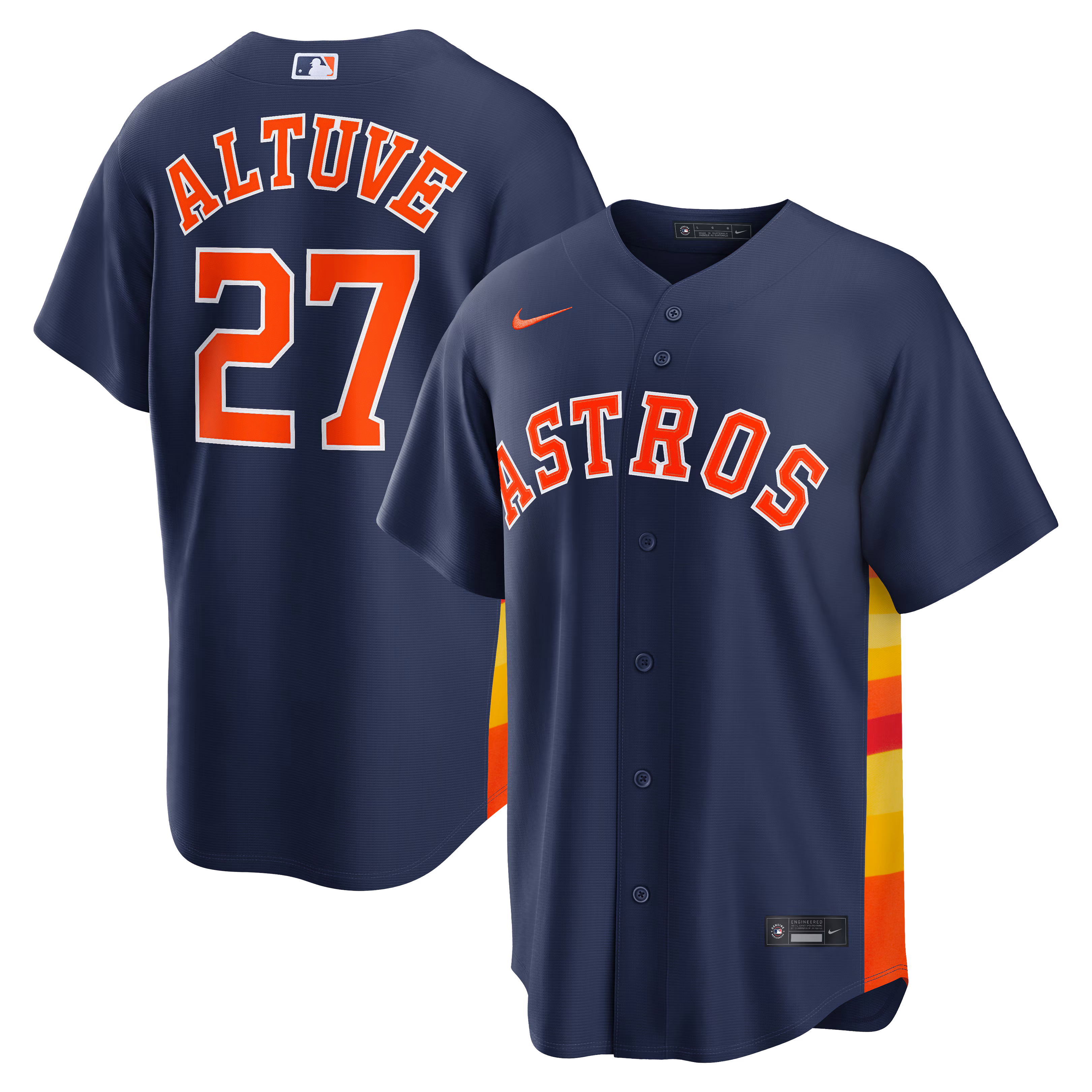 Houston Astros Jose Altuve #27 Navy Alternate 2 Replica Jersey