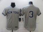 Men's New York Yankees #3 Babe Ruth Grey No Name Stitched Flex Base  Jersey