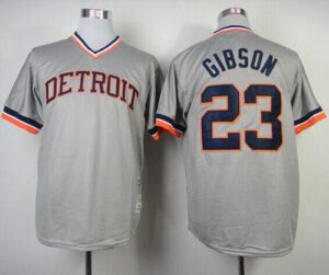 Mitchell And Ness 1984 Detroit Tigers #23 Kirk Gibson Grey Throwback Stitched Jersey