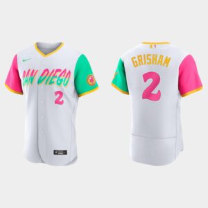 Men's San Diego Padres #2 Trent Grisham 2022 City Connect Flex Base Jersey - White