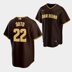 Men's San Diego Padres #22 Juan Soto Home Brown Jersey