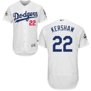 Los Angeles Dodgers #22 Clayton Kershaw White Flexbase Collection 2017 World Series Bound Stitched Jersey