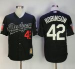 Mitchell And Ness Los Angeles Dodgers #42 Jackie Robinson Black Throwback Stitched Jersey