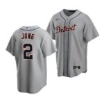Men's Detroit Tigers #2 Jace Jung 2022 Draft Jersey Gray Road
