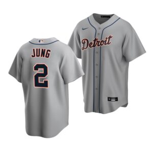 Men's Detroit Tigers #2 Jace Jung 2022 Draft Jersey Gray Road