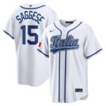 Thomas Saggese #15 Italy Baseball 2026 World Baseball Classic Home Stadium Jersey - White