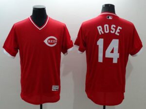 Cincinnati Reds #14 Pete Rose Red Flexbase Collection Cooperstown Stitched Jersey