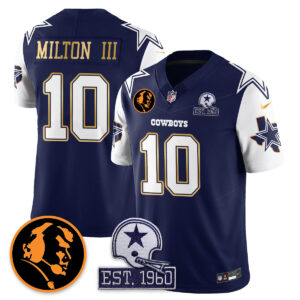 Joe Milton III # 10 Dallas Cowboys Vapor Limited Gold Jersey - John Madden Patch - All Stitched