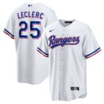 Men's Texas Rangers #25 Jose Leclerc  White Home  Replica Player Jersey