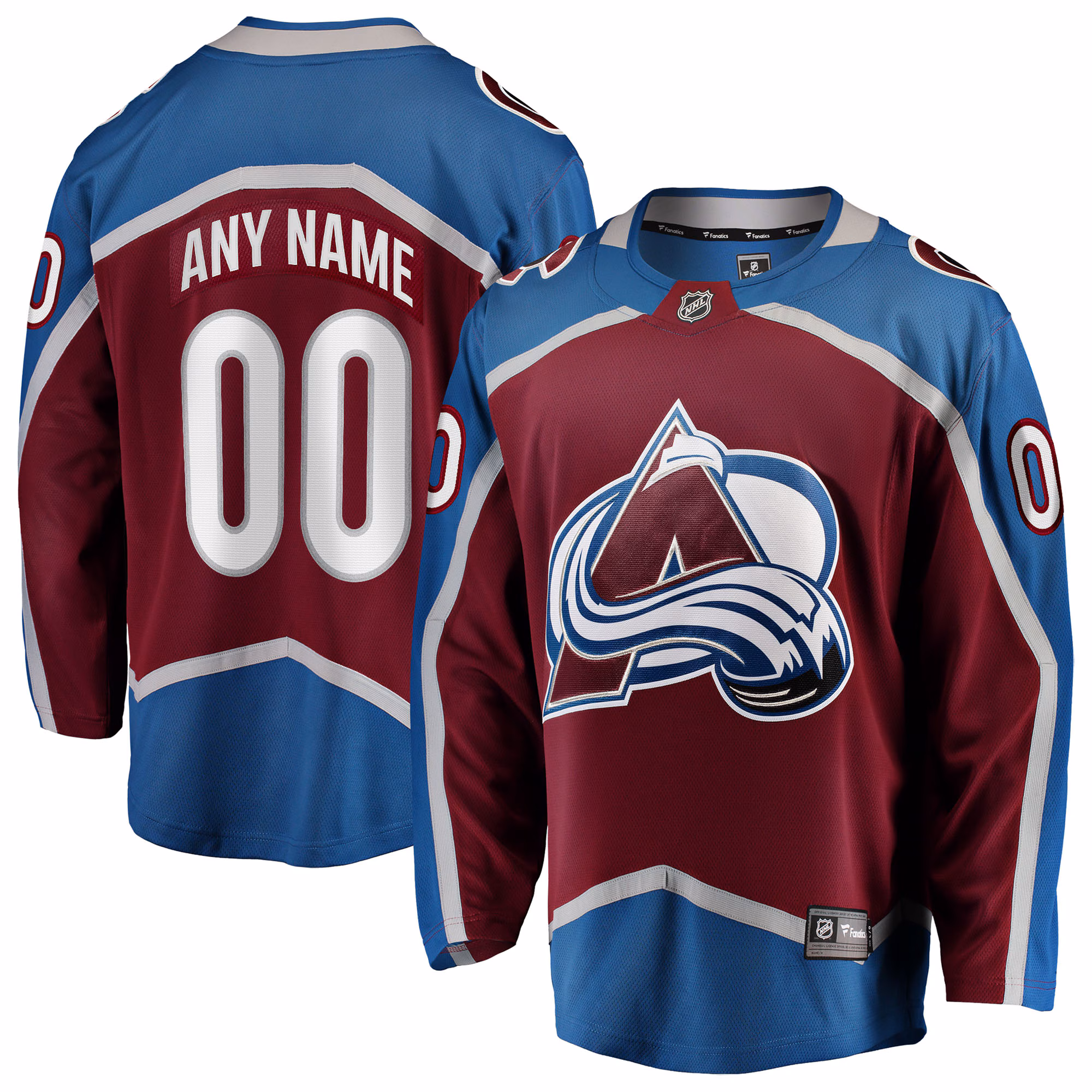 Colorado Avalanche Fanatics Maroon Home Breakaway Custom #00 Jersey