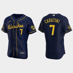 Men's Milwaukee Brewers #7 Navy Alternate Flex Base Jersey
