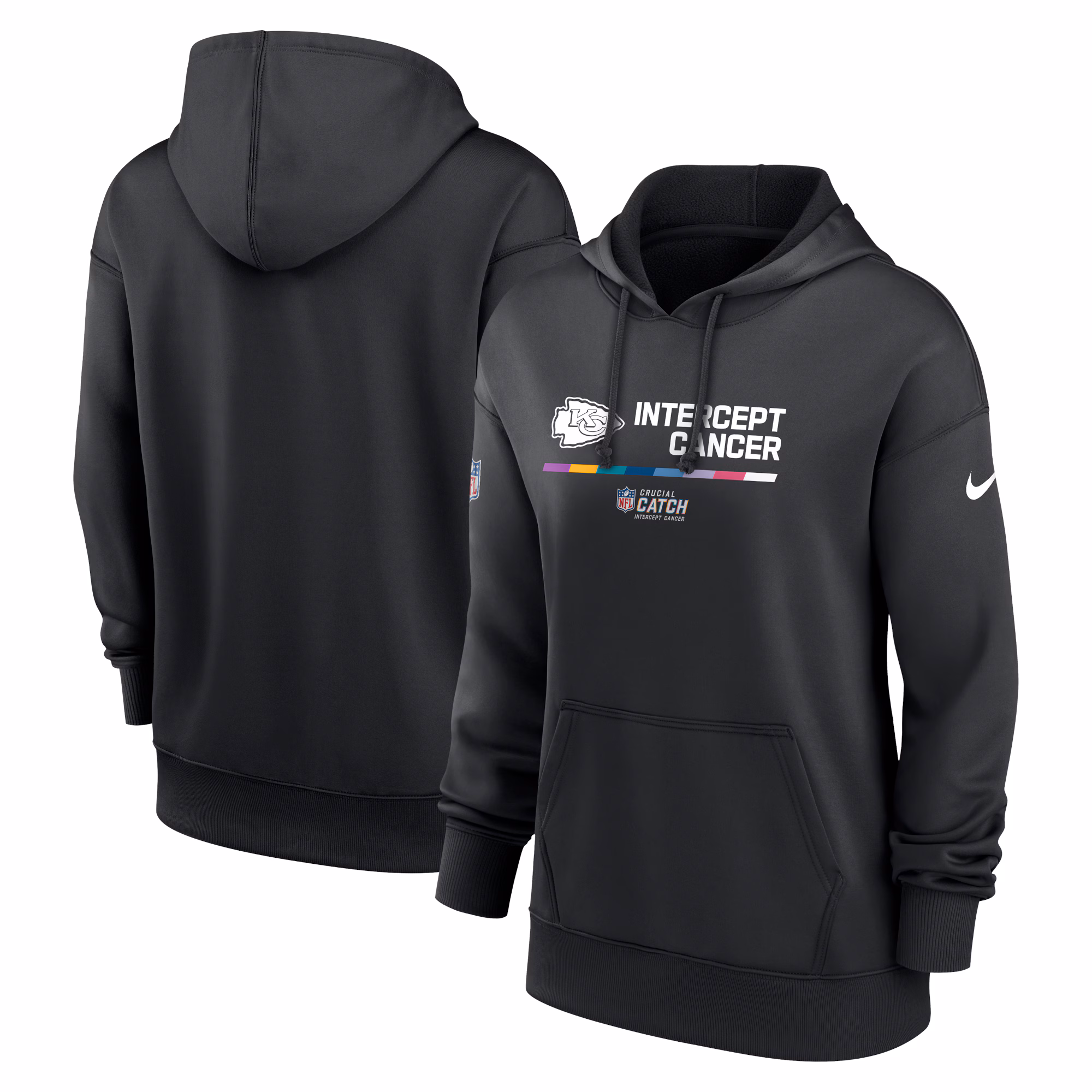 Women‘s Black Kansas City Chiefs 2022 Crucial Catch - Therma Performance Pullover Hoodie