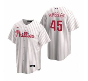 Mens  Philadelphia Phillies #45 Zack Wheeler White Home Stitched Baseball Jersey