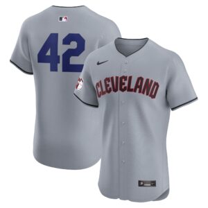 Men's Cleveland Guardians Gray Road 2024 Jackie Robinson Day Elite Jersey