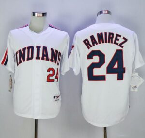 Cleveland Indians #24 Manny Ramirez White 1978 Turn Back The Clock Stitched Jersey