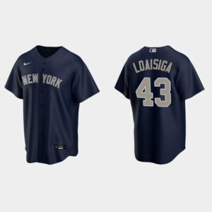 Men's New York Yankees #43 Jonathan Loaisiga Navy Alternate Jersey